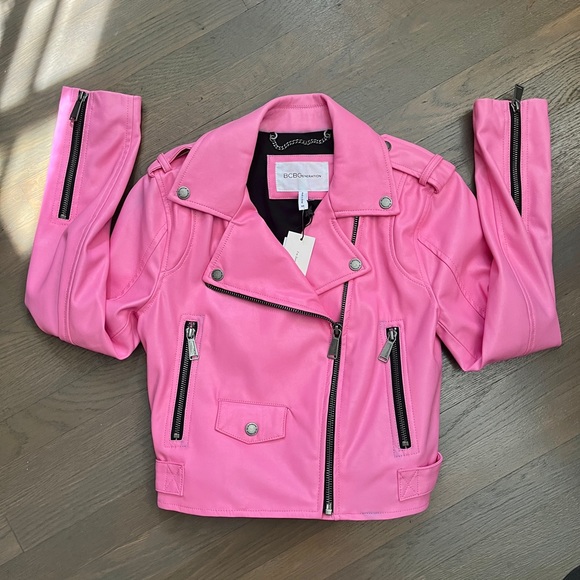 BCBGeneration Cropped Faux Leather Moto Jacket size xs - Picture 2 of 9